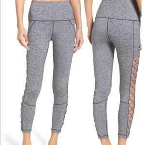 Zella Lace it Up High Waist Midi leggings, Small